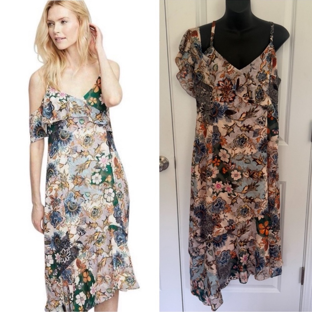 RACHEL Rachel Roy Wanderlust Asymmetrical Hem Ruffle Dress